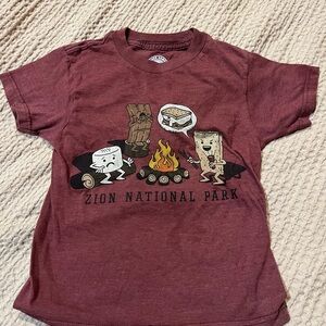 Kids Zion National Park Maroon S'mores Graphic Tee